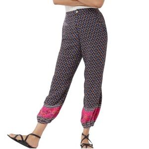 by Anthropologie Greta Boho Printed Balloon Leg Pants - Navy - 2